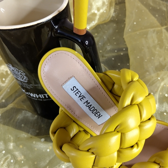 Steve Madden Yellow Braided Heels - Picture 5 of 9